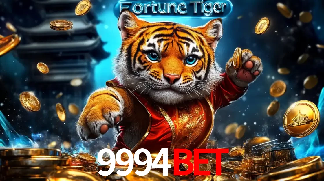 Imagem promocional do jogo de slot Fortune Tiger, com um tigre majestoso em traje tradicional cercado por uma fortuna em moedas de ouro, disponível agora no cassino 9994BET.